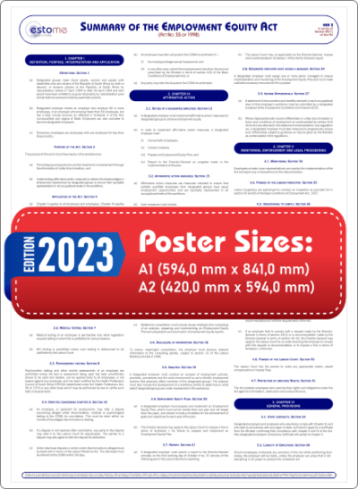 (EEA 3) Employment Equity Act Poster • 2023 Edition